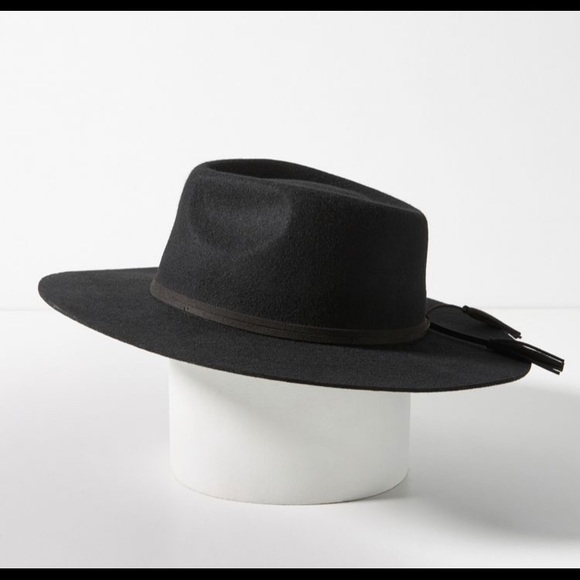 NWT Anthropologie Tasseled Wool Rancher Western Black Hat - Picture 3 of 11
